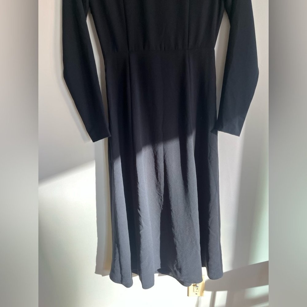 Aritzia Wilfred Aubagne Black Midi Dress Adjustable  Wrap - Picture 11 of 12